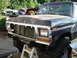 1979 Ford Bronco - Front view of a black 1979 Ford Bronco, missing its grille, with a red interior visible.