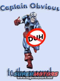 Captain Obvious character with DUH shield