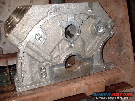 Aluminum engine block with hexagonal logo