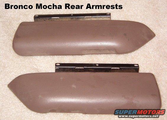 armrestsrearmocha.jpg SOLD Bronco Rear Armrests (mocha)

The light spots are where I scraped some spots off the surface - maybe sap?  They'll blend away after a little use.