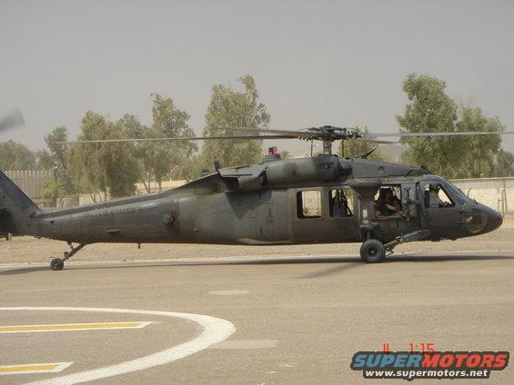 A (mostly) full-length shot of the Sikorsky UH-60L Air Assault Helicopter.