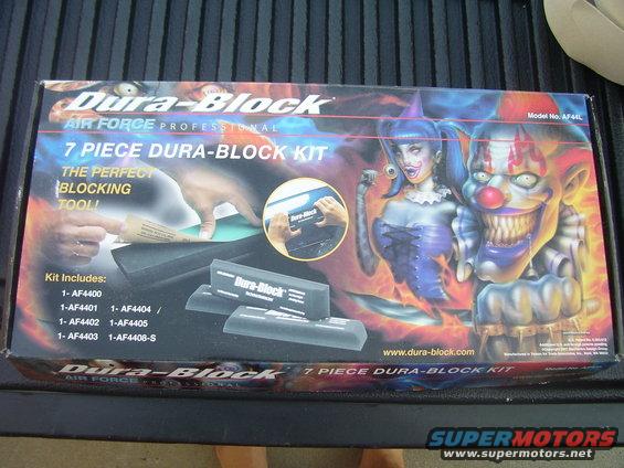 Box for a 7 piece Dura-Block kit with clowns on it