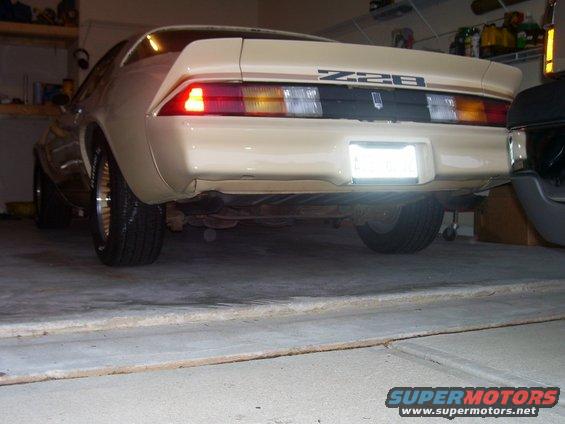 Tan 1979 Chevrolet Camaro Z28 rear view with gold trim and Z28 badging