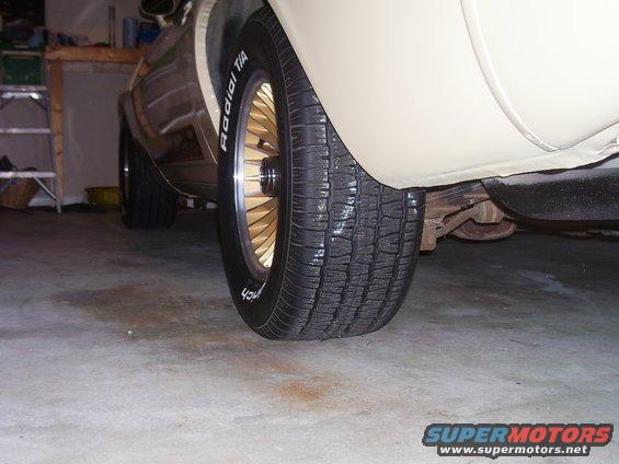 1979 Chevrolet Camaro rear wheel and tire, gold turbine style rim, Radial T/A tire