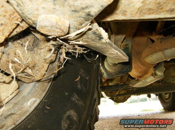 1993 Ford Bronco underbody showing tire and suspension
