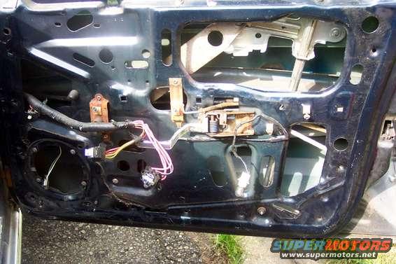 Door panel and weather seal removed