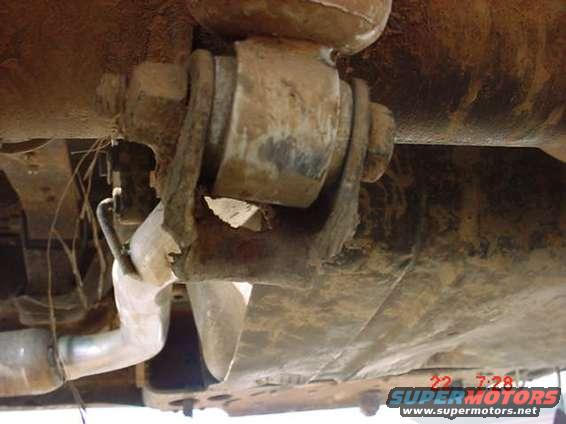 Underside of a vehicle showing suspension components and exhaust pipe