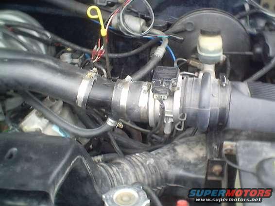 Engine bay air intake hose and sensor