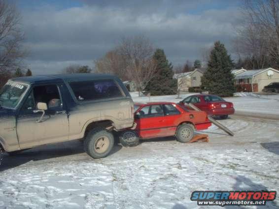 We decided to have a little fun with my friend's old prelude and my bronco.