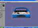 2004 Jeep Wrangler - This is a rear view of a blue and white Corvette race car, identified by the 'Corvette' text on the rear.