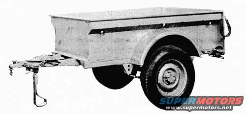 Utility trailer with a boxy cargo area and a single axle