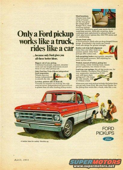 Red and white Ford pickup truck with people loading items into the bed