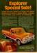 1966 Ford F-100 - Advertisement for Ford Pickups, highlighting the F-100 Explorer Special with various options and discounts.