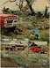 1966 Ford F-100 - Advertisement a red Ford F-150 shorty pickup truck and a white and red Ford F-150 Styleside truck in a rocky, outdoor setting.