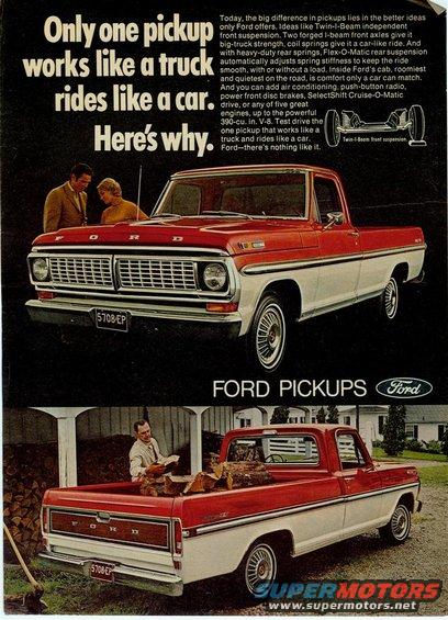 Red and white Ford pickup truck front 3/4 view, grille detail