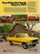1966 Ford F-100 - This Ford pickup truck features a distinctive woodgrain stripe along its side, parked in a rural setting.