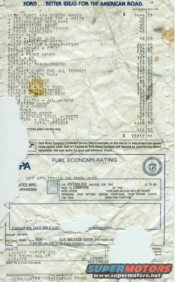 Original window sticker