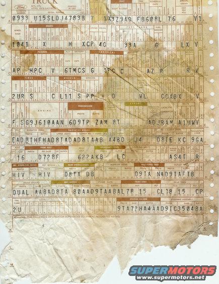 Build sheet found under the carpet below the driver&acirc;&euro;&trade;s seat. 