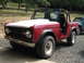 1968 Ford Bronco - 1968 Ford Bronco with a white hood and black roll cage is parked on gravel.