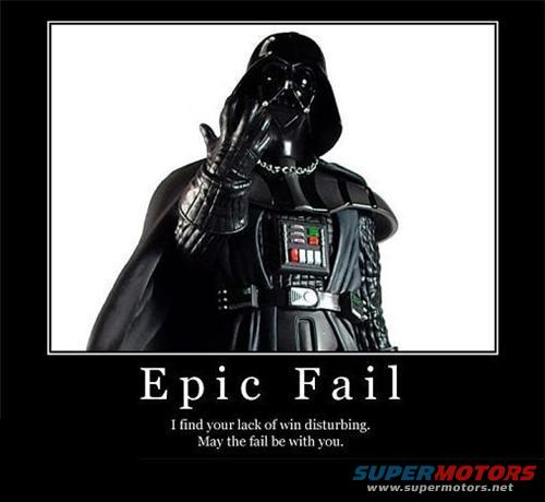 Darth Vader figure with "Epic Fail" text overlay