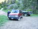 Off-roading the van up Flathead Pass.