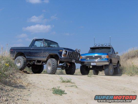 Blue Ford F-Series truck with aftermarket lights, 1987