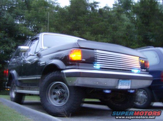 yeaaa those blue LEDs in the grille didnt last long, but looks sick rolling down the road.. you think a cop pulled me over? no, a branch yanked em out.