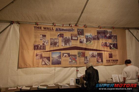 Display about Vietnam Veterans Memorial with photos and text