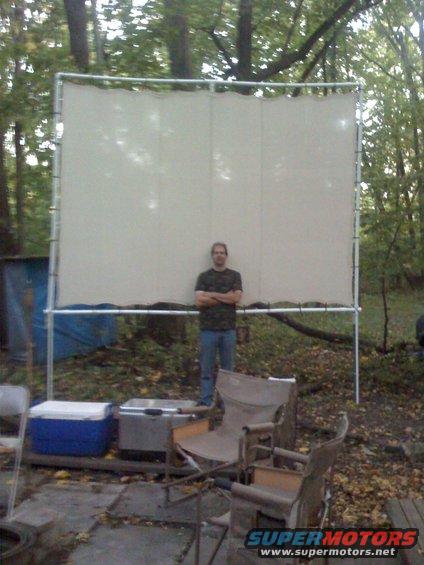 Man standing in front of outdoor screen