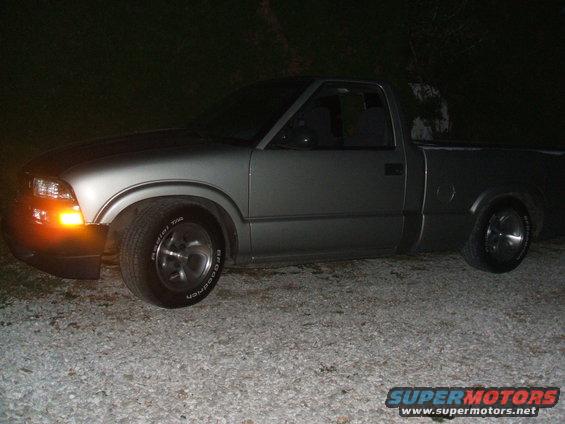Silver 2003 Chevrolet S10 pickup truck, side view