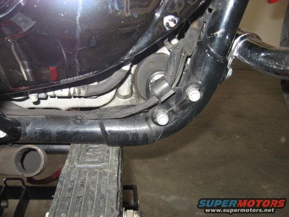 motorcycle engine and frame detail