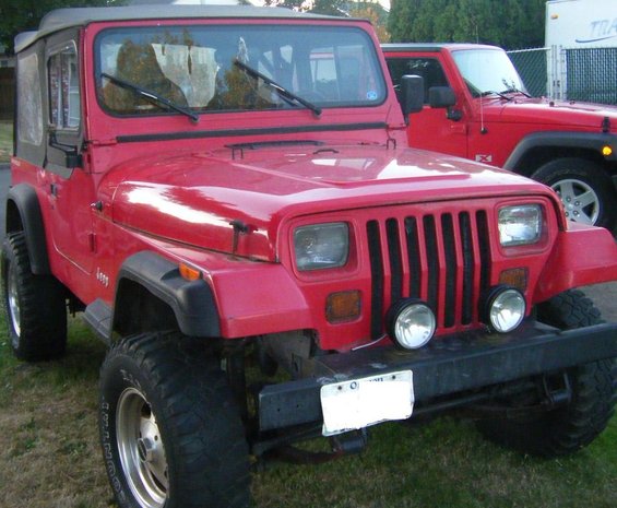 camera-pics-to-92908-820.jpg I did not want to beat the JK Unlimited on the harder trails so I decided on a Trail Scout vehicle and wheeler.. Hence the vehicle below...
PROJECT CHEAP JEEP YJ
My one requirement was that it had 
Multi Port Fuel Injection and the body was in decent shape and a driver, albeit tired motor 4cyl 5speed... What..? it's a Wheeler...lol
Well here it is for now. I plan on wheelin' it this way for awhile.. Adding my winch though...:-)
My eyes are wide open on this one, and anything goes as long as it's economical. So check back as I move forward. Thanks, for looking. ;-)