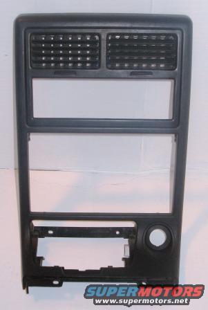 Black center console dash trim with air vents and radio/storage slots