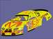 2004 Jeep Wrangler - This is a digital rendering of a yellow race car flame graphics, sponsor decals, and the number 9.