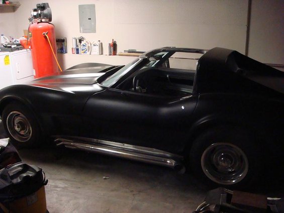 Satin black paint, hooker sidemount headers and sidepipes