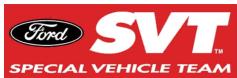 Ford oval logo next to large white 'SVT' text, with 'SPECIAL VEHICLE TEAM' below