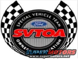 SVTOA logo with Ford branding and checkered flags