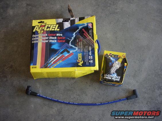 Accel Super Stock Spiral Wire set and U-Groove Spark Plugs
