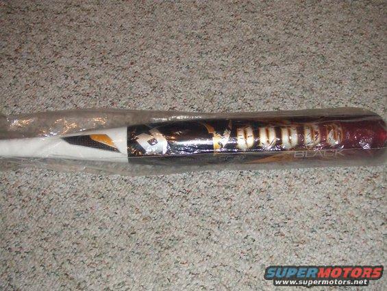 baseball bat with black and gold design