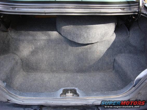 2003 Ford Crown Victoria trunk interior with spare tire cover