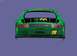 2004 Jeep Wrangler - Rear view of a green race car with various sponsor decals and the number 19.
