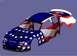 2004 Jeep Wrangler - This is a digital rendering of a race car body with a patriotic paint scheme.