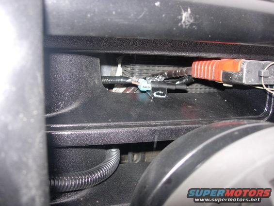 close-up of wiring and connectors under a vehicle's hood
