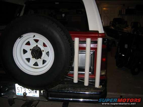 1984 Ford Bronco rear with spare tire and license plate S73 SHW