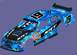 2004 Jeep Wrangler - This is a 3D render of a Dodge Charger race car body with a blue flame livery and various sponsor decals.