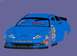 2004 Jeep Wrangler - This blue race car displays numerous sponsor decals and the CORVETTE name on its front.