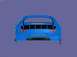 2004 Jeep Wrangler - Rear view of a blue Corvette, a prominent spoiler and distinctive taillights.