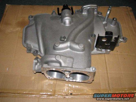 Aluminum engine intake manifold with two openings at the bottom