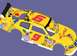 2004 Jeep Wrangler - This yellow race car features various Simpsons characters and numerous sponsor decals, including 'The Simpsons' branding.
