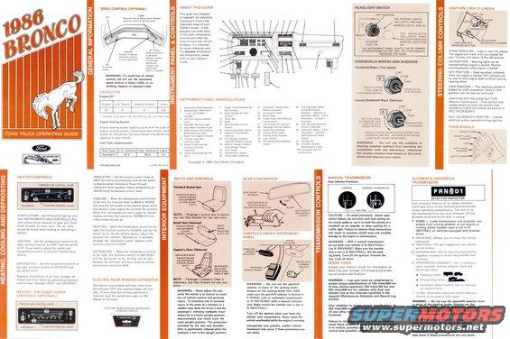 opguide86b.jpg Operating Guide for '86 Bronco
IF THE IMAGE IS TOO SMALL, click it.

Sections are not shown in original order.

http://www.fleet.ford.com/partsandservice/owner-manuals/